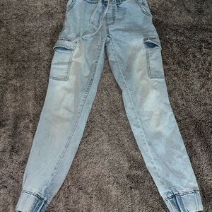 Light Blue Women's Cargo Jeans